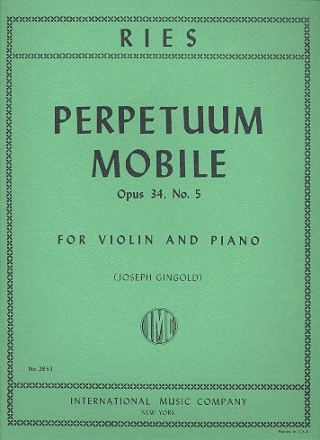 Perpetuum mobile op.34,5 for violin and piano