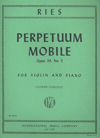 Perpetuum mobile op.34,5 for violin and piano