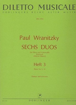 6 Duos Band 3 (Br.5-6) fr Oboe und Violoncello Partitur und Stimmen