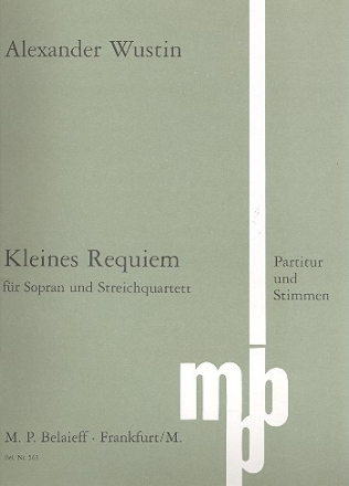 Kleines Requiem fr Sopran und Streichquartett Partitur und Stimmen