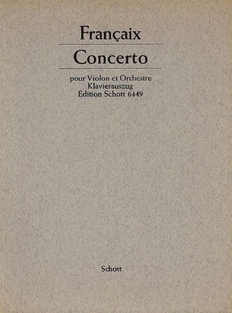 Concerto N 1 fr Violine und Orchester Klavierauszug mit Solostimme