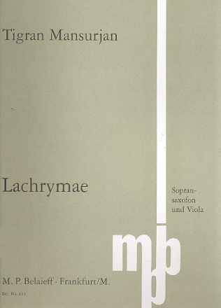 Lachrymae fr Viola und Sopransaxophon 2 Spielpartituren