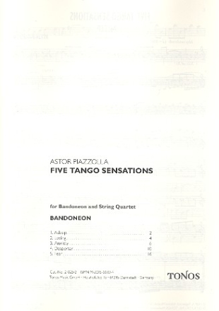 Nuestro tiempo fr Bandoneon, Violine, E-Gitarre, Kontraba und Klavier Stimmen