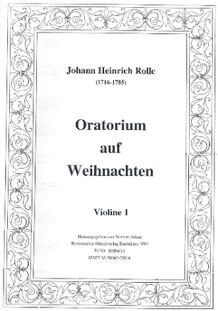 Oratorium auf Weihnachten fr Soli, Chor und Orchester Violine 1