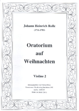 Oratorium auf Weihnachten fr Soli, Chor und Orchester Violine 2