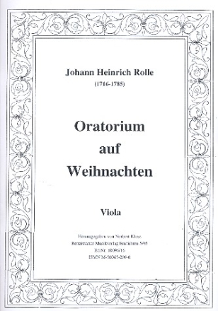 Oratorium auf Weihnachten fr Soli, Chor und Orchester Viola