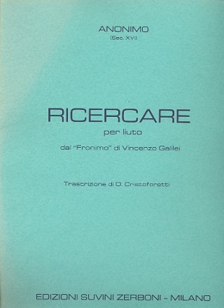 Ricercare dal fronimo di Vincenzo Galilei per liuto