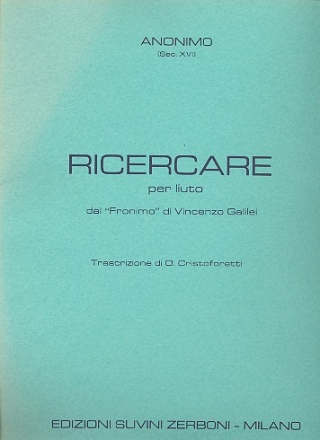 Ricercare dal fronimo di Vincenzo Galilei per liuto