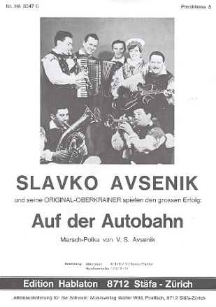 Auf der Autobahn  fr Akkordeon (mit Bb-Stimme)
