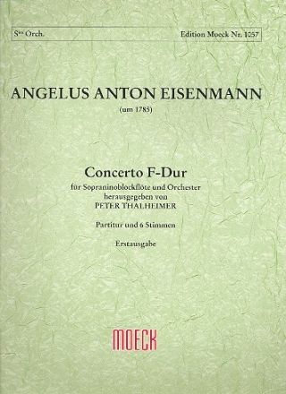 Concerto F-Dur fr Sopraninoblockflte und Kammerorchester Partitur und 6 Stimmen