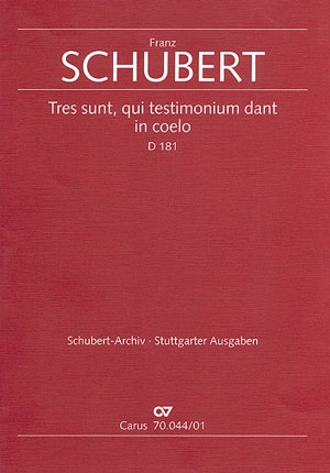 Tres sunt qui testimonium dant in coelo D181 fr Chor und Orchester Partitur