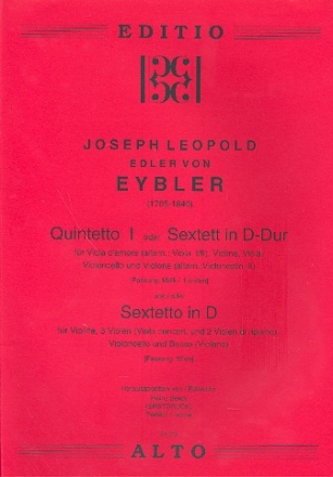 Quintett D-Dur Nr.1 (oder Sextett) fr Viola d'amore (Viola 1/2), Violine, Viola, Violoncello und Violone (Cello 2)