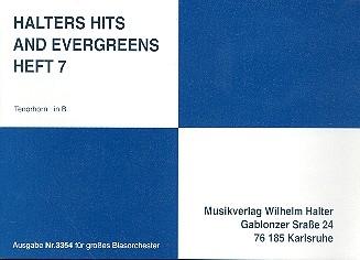 Halters Hits and Evergreens Band 7: fr Blasorchester Klarinette 1 in B