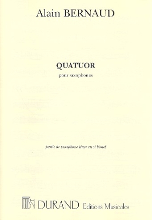 Quatuor pour saxophones partie saxophone tenor