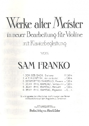 Menuett fr Violine und Klavier