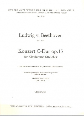 Konzert C-Dur Nr.1 op.15 fr Klavier und Streicher Violine 1