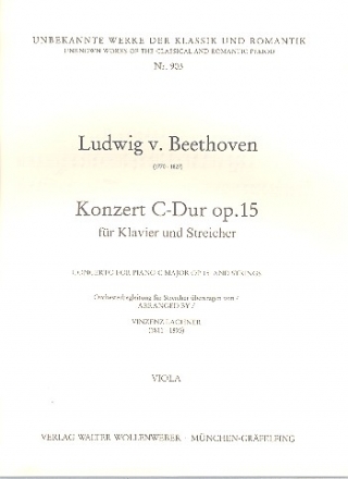 Konzert C-Dur Nr.1 op.15 fr Klavier und Streicher Viola