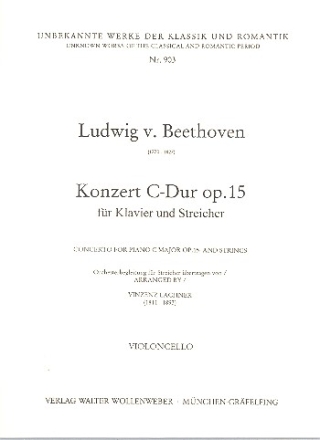 Konzert C-Dur Nr.1 op.15 fr Klavier und Streicher Violoncello