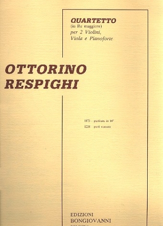 Quartetto re maggiore  per 2 violini, viola e pianoforte parties