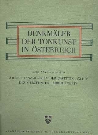 Wiener Tanzmusik in der 2. Hlfte des 17. Jahrhunderts
