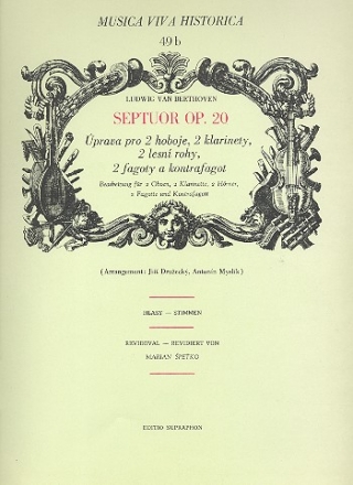 Septett op.20 für 2 Oboen, 2 Klarinette, 2 Hörner, 2 Fagotte und Kontrafagott