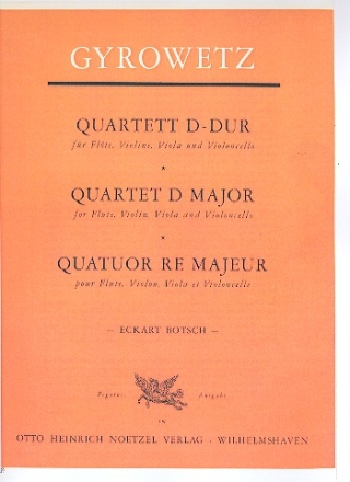 Quartett D-Dur fr Flte und Streichtrio Stimmen