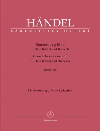 Konzert g-Moll Nr.3 HWV287 fr Flte (Oboe) und Streichorchester Klavierauszug
