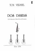 2 Danzas fr Altsaxophon, 3 Gitarren und Schlagzeug Partitur und Stimmen