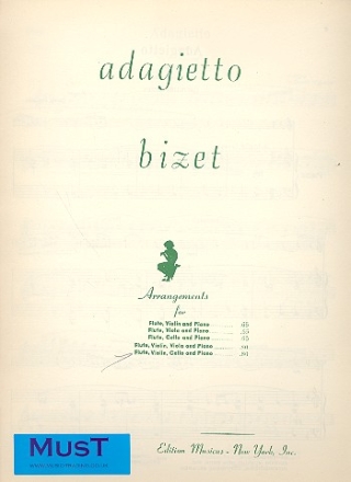 ADAGIETTO FOR FLUTE, VIOLIN, CELLO AND PIANO, PARTS MAGANINI, QU., ARR.