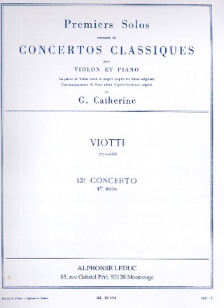 Premier solo du concerto no.13 pour violon et piano