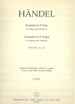 Konzert F-Dur op.4,4 HWV292 fr Orgel und Orchester Cembalo