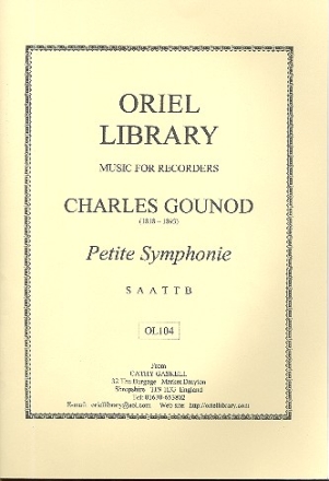 Petite symphonie for 6 recorders (SAATTB) score and parts