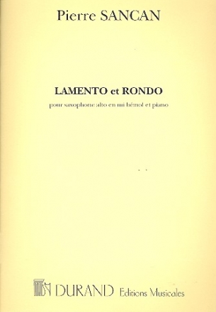 Lamento et Rondo pour saxophone alto et piano