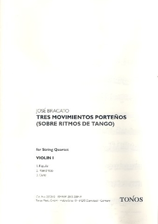 3 Movimientos portenos fr Streichquartett Stimmen