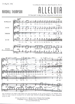 Alleluia for mixed chorus a cappella score