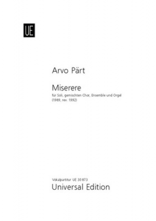 Miserere fr Soli, Chor, Ensemble und Orgel Vokalpartitur