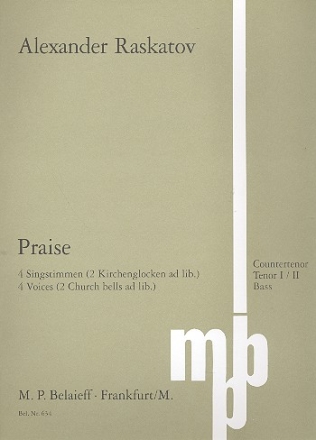 Praise fr 4 Singstimmen (Countertenor / TTB) a cappella Partitur (russisch kyrillisch)
