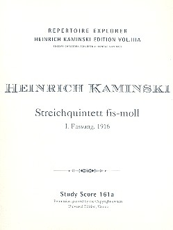 Streichquintett fis-Moll 1.+2. Fassung (1916/1927) Studienpartitur in 2 Bnden