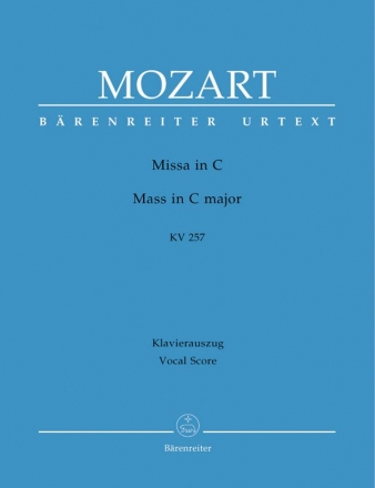 Missa C-Dur KV257  fr Soli, Chor und Orchester Klavierauszug