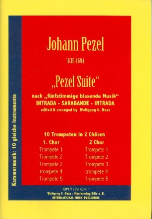 Pezel Suite fr 10 Trompeten in 2 Chren Partitur und Stimmen