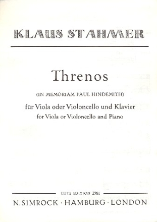 Threnos für Viola (Violoncello) und Klavier