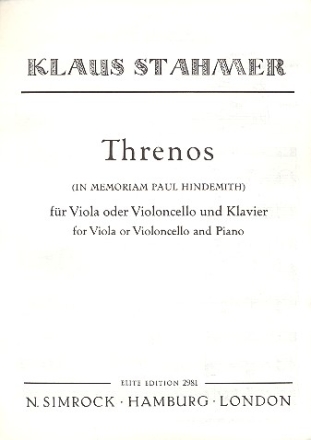 Threnos fr Viola (Violoncello) und Klavier