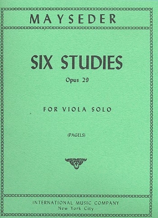 6 Studies op.29 for viola solo