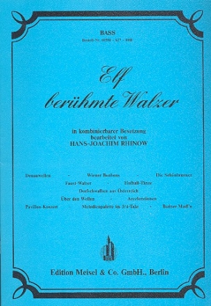 11 berhmte Walzer fr Orchester in kombinierbarer Besetzung Bass