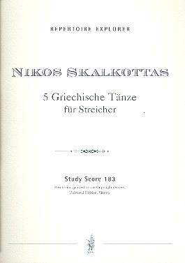 5 Griechische Tnze fr Streichorchester Studienpartitur