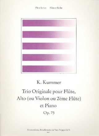 Trio originale op.75 pour flute, alto (violin/ flute)l) et piano parties