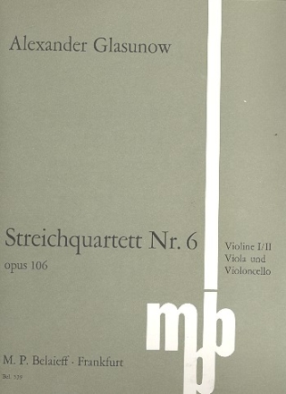 Streichquartett Nr.6 op.106 fr Streichquartett Stimmen