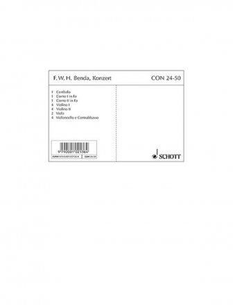 Konzert F-Dur fr Viola und Streicher mit Cembalo, 2 Hrner ad libitum Stimmensatz - Hn I, Hn II, Cemb, 4 V I, 4 V II, 2 Va, 4 Vc/Kb