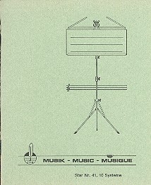 Notenheft Marsch-Format hoch 10 Systeme 16 Seiten 13,5x17 cm faden- und drahtgeheftet