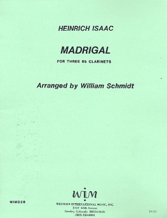 Madrigal for 3 clarinets score and parts